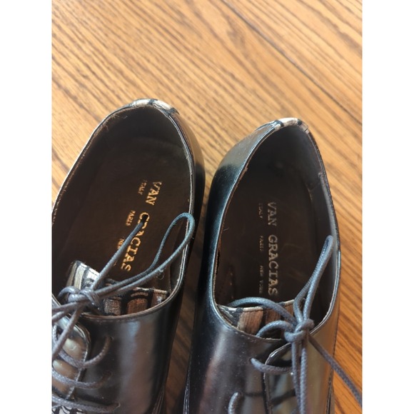 Men\'s‎ Fancy Snazzy Dress Shoes Italian Black Leather With Design EU 44 US 10 main image 4